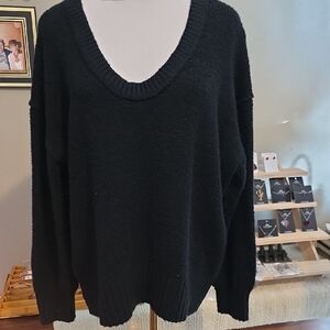 Free People Black V-Neck Sweater